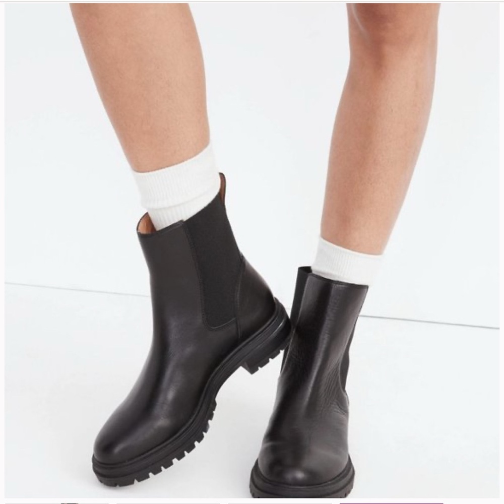 Madewell wyckoff chelsea lugsole boot in leather